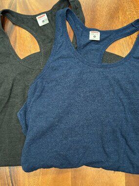 Homage Racerback Tank Bundle Small | Blue & Heather Gray | Soft Athleisure